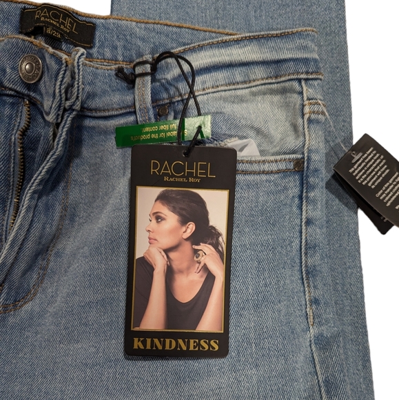 Rachel Roy Kindness Mid Rise Girlfriend Distressed Jeans Size 8/29 - Picture 10 of 13